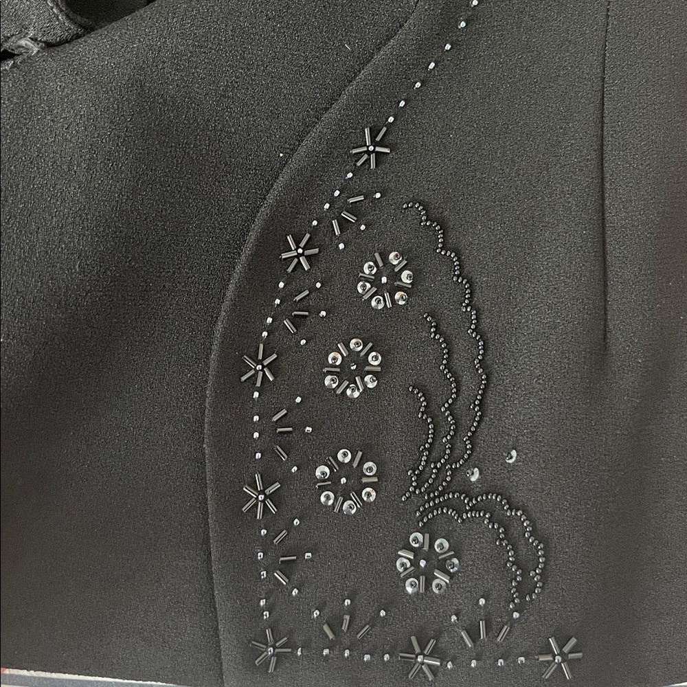 Zelda Black Women's Blazer with Beaded Design - Picture 7 of 8